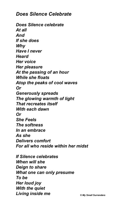 Does Silence Celebrate